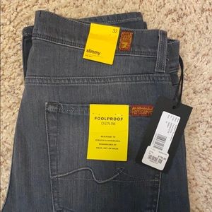 7 for all mankind.  Foolproof denim.